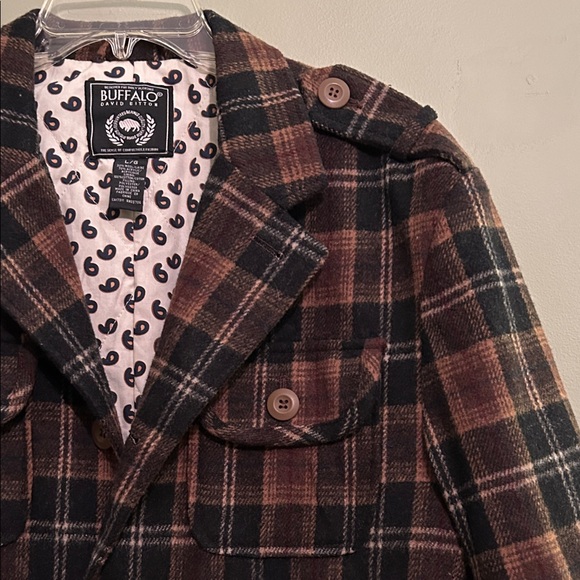 Buffalo David Bitton Brown and Black Plaid Jacket Size L - Picture 5 of 9
